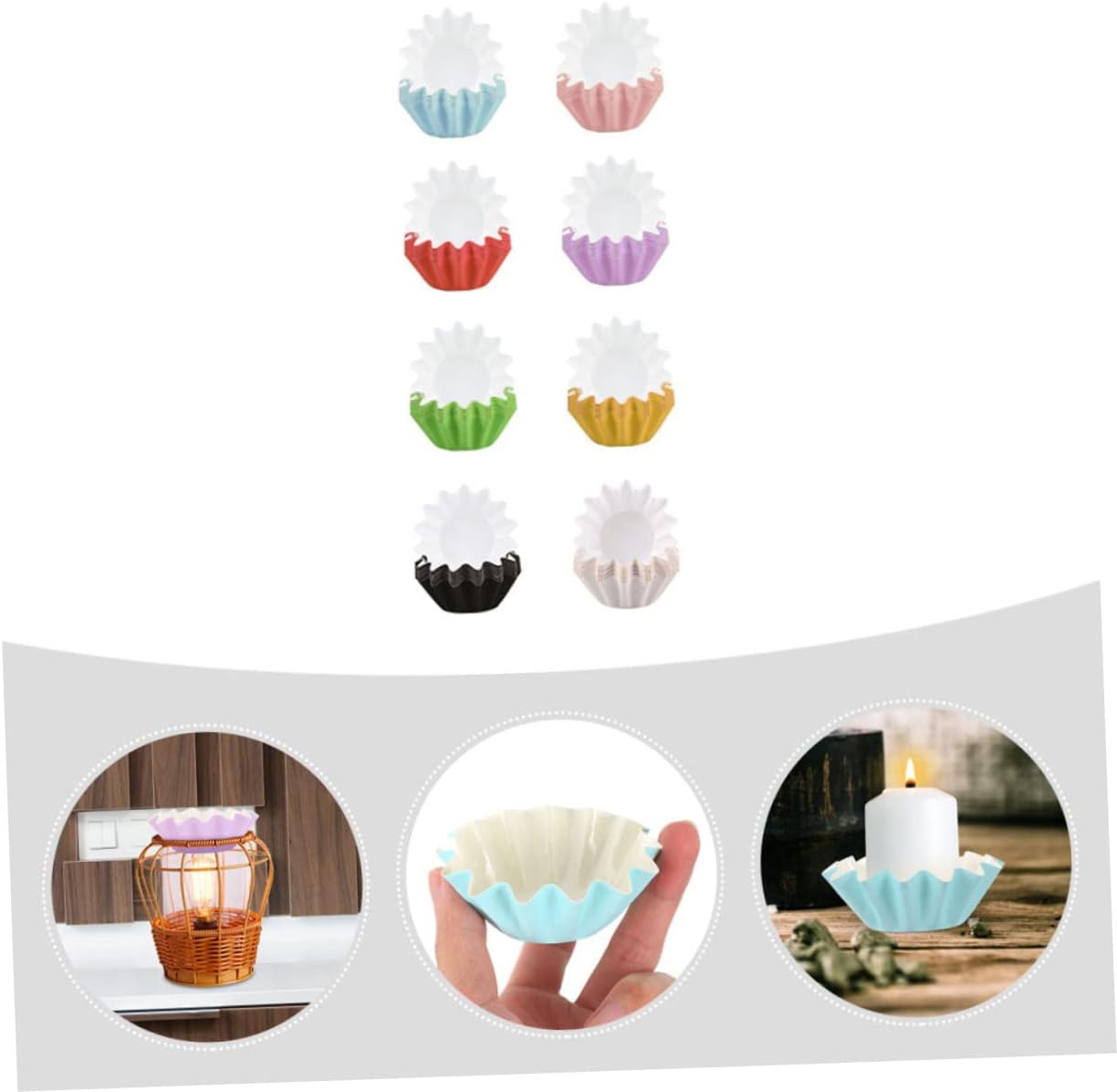 PRETYZOOM 400Pcs Leakproof Wax Melt Warmer Liners Reusable Non Stick Candle Trays High Temperature Paper Cups for Easy Cleanup Mixed Colors for Home Fragrance Melting