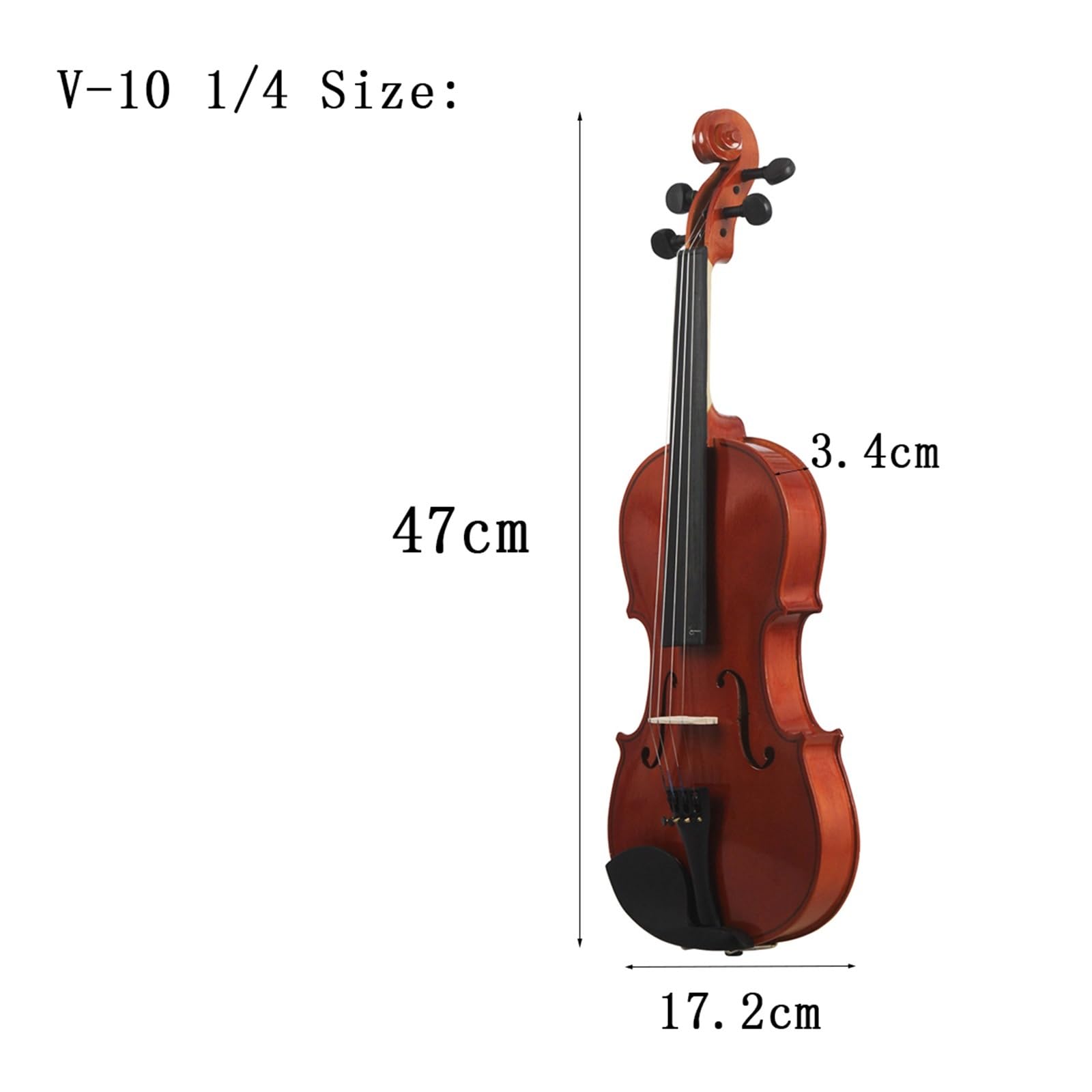 BABYCE Adulti Violino 4/4 Violino A Grandezza Naturale Violino Acustico in Legno Massello Custodia per Violino Accessori per Arco Strumento Musicale per Principianti (Color : 1-4)