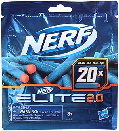 Zestaw 20 strzałek Nerf Elite 2.0, 20 oryginalnych piankowych strzałek Nerf do wyrzutni Nerf Elite 2.0, zgodne z wszystkimi wyrzutniami Nerf Elite.