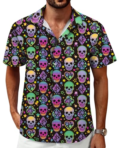 Image of Hawaiian Shirt for Men Tropical Shirts Summer Beach Button Down Short Sleeve Luau Aloha Floral Cruise Vacation Outfit 2026