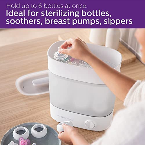 Image of Philips Avent Sterilizer| Babies Fall Ill Less in Philips Avent Sterilizer Homes & get 2X Better Germ Protection vs Boiling*| Kills 99.9%** Germs in 10 mins | 2 Yr Warranty | SCF291 /00 (SCF291 /00 + SCF531 /11)