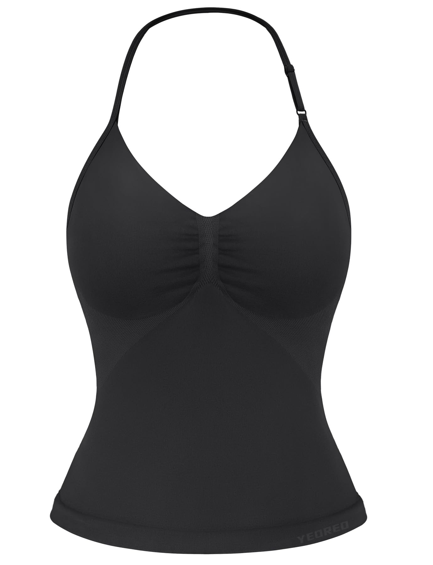 YEOREO SoftHue Impact Longline Strappy Top Women's Halter Workout Tank Tops Backless Gym Longline with Adjustable Strap