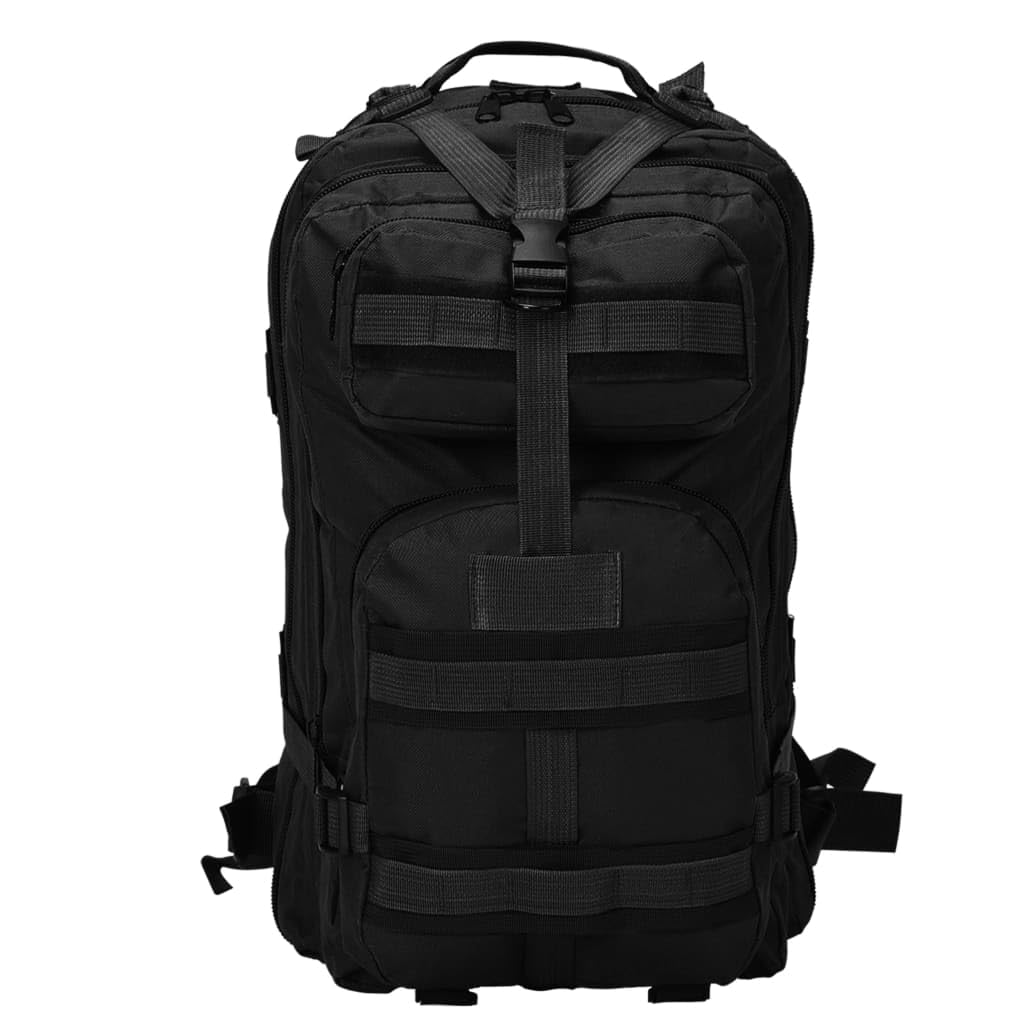 vidaXL Zaino in Stile Militare 50 L Nero