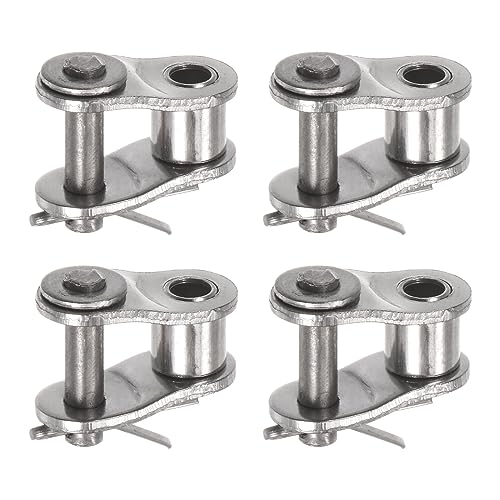 sourcing map 4Pcs Chain Offset Half Link Roller 3/8" Pitch Stainless Steel Standard Chain End Connector Split Links for 06B Chain