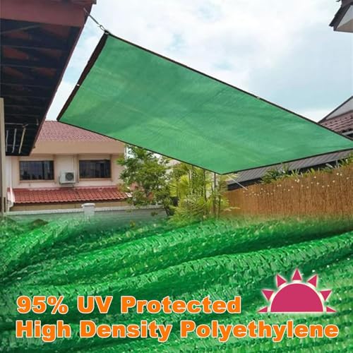Voile d'ombrage vert 5x6m pour jardin et terrasse protection solaire 95%