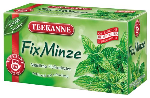 Teekanne FixMinze, natürlicher Pfefferminztee, 20 Teebeutel im Kuvert, 45g