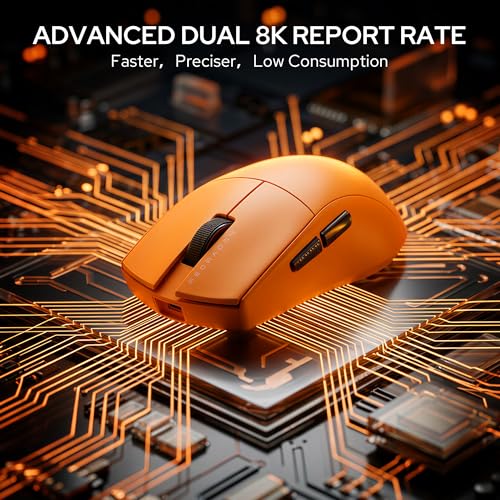 Redragon M916 ULT Wireless 8K Polling Rate Gaming Mouse, 54G Ultra-Light 30,000 Max DPI Gaming Mice w/Ergonomic Natural Grip Build, Full Programmable Buttons, Software Support, Orange by Redragon - Used condition - Image 3