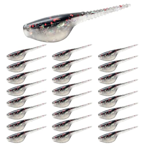 Bombite Crappie Lures Kit - Soft Plastic Lures for Trout, Bass, Panfish & Bluegill - 24 Packs