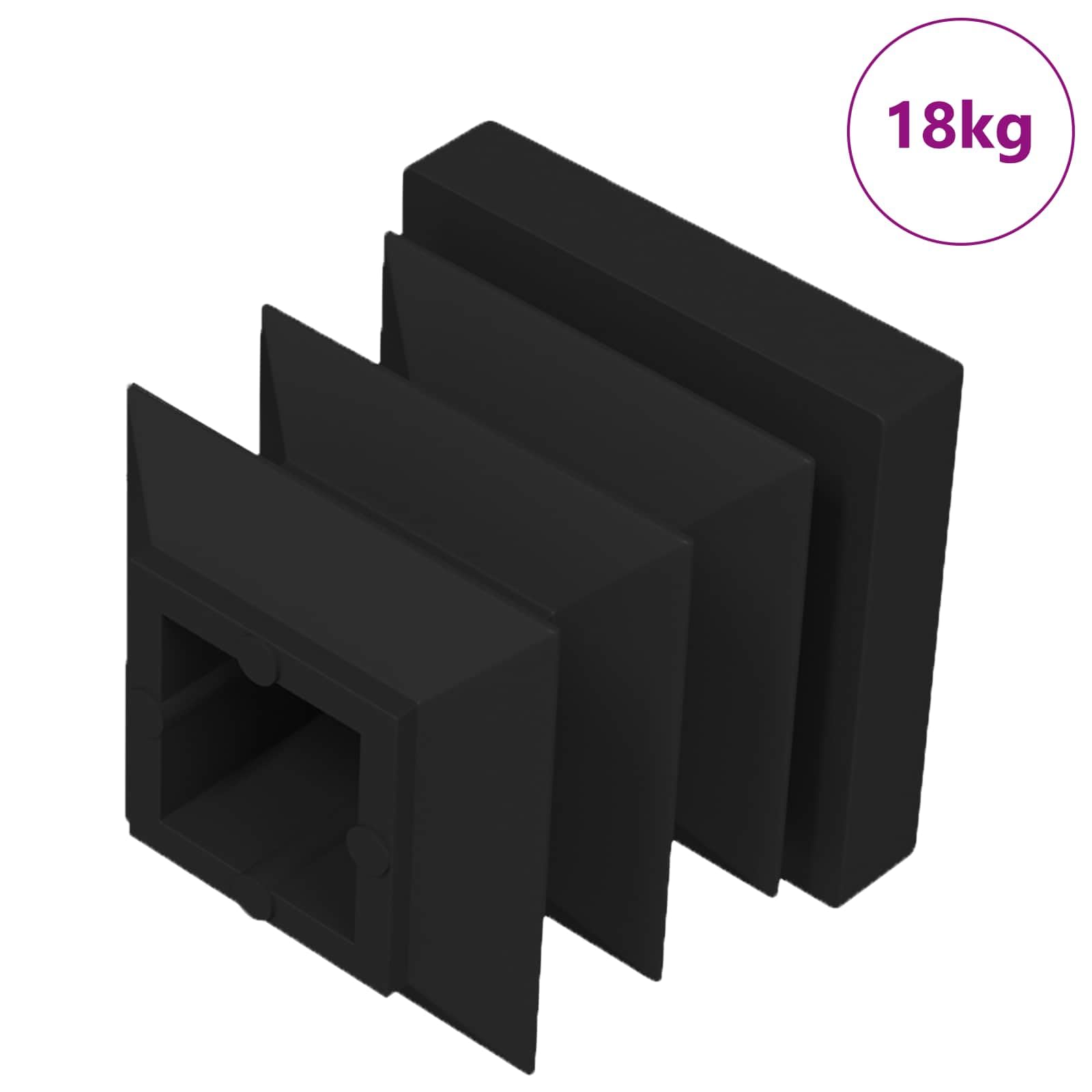Tapones para tubos cuadrados de 15 x 15 mm, tapones de láminas para muebles, color negro, PP, 10909 unidades