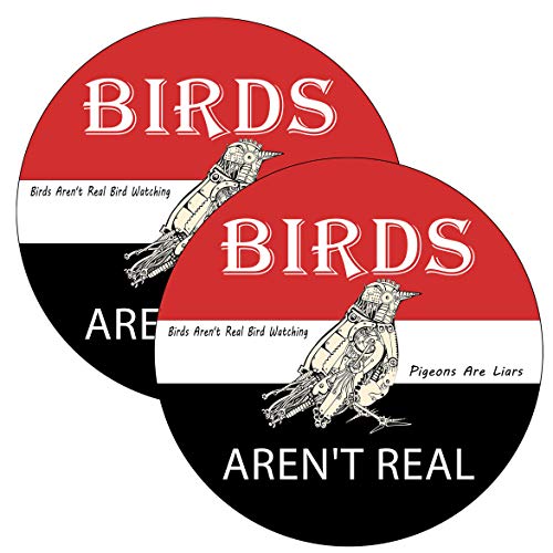 2 Pack Birds aren't Real Funny Bumper Stickers 5 Inch Diameter,Decals for Car Bumper Laptop Trucks Toolbox Window Waterproof and UV Fade Car DÃ©cor.