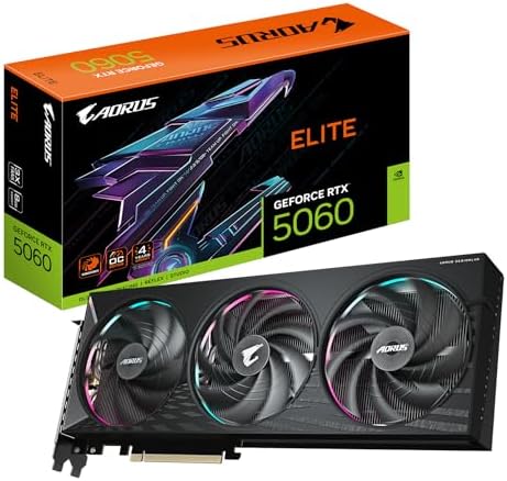 Gigabyte Aorus GeForce RTX 5060 Elite 8G Graphics Card - 8GB GDDR...