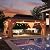 Aoxun Hardtop Gazebo, 12 x 16ft Wooden Finish Coated Aluminum Frame Canopy, Galvanized Steel Double Top, Outdoor Permanent Metal Pavilion with Curtains and Netting, for Backyard, Patio and Deck