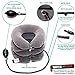 Cervical Neck Traction Device by DaviSmart, Inflatable Collar Brace, Adjustable Neck Stretcher, Neck Support, Ideal for Spine Alignment and Chronic Neck Pain Relief + Eye Mask (Gray)