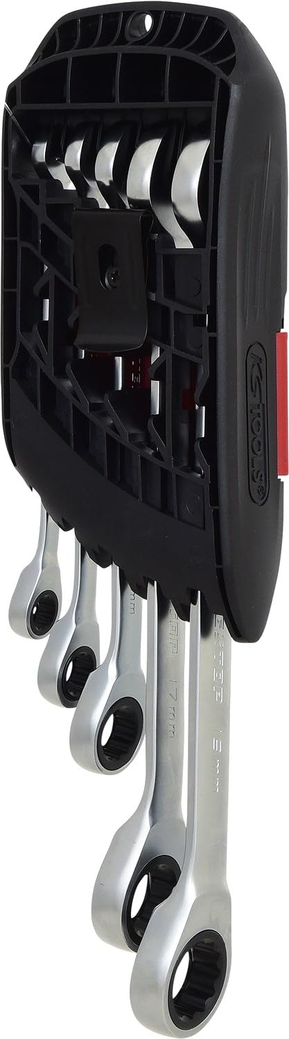 KS Tools 503.4955 GEARplus Ringstop Zestaw kluczy płasko-oczkowych z odsadzeniem zagięty, 5-szt
