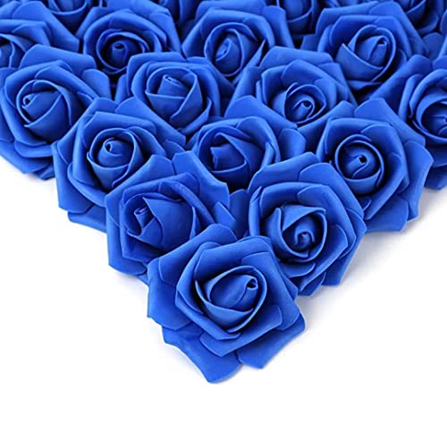 Image of VRB Dec 24 pcs Rose Artificial Flowers for Decoration,Artificial Flower,Flower for Hair Styling,Flower for Pooja, for Home Decor,Diwali. (24pcs - Dark Blue Big Foam Rose)