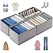 Yoillione Aufbewahrungsbox Schubladen Organizer Kleidung Schrank Organizer Ordnungssystem Kleiderschrank Organizer Grau BH Aufbewahrung Stapelbar für Unterwäsche Jeans T-Shirt Hosen Hemd, 4 Stück
