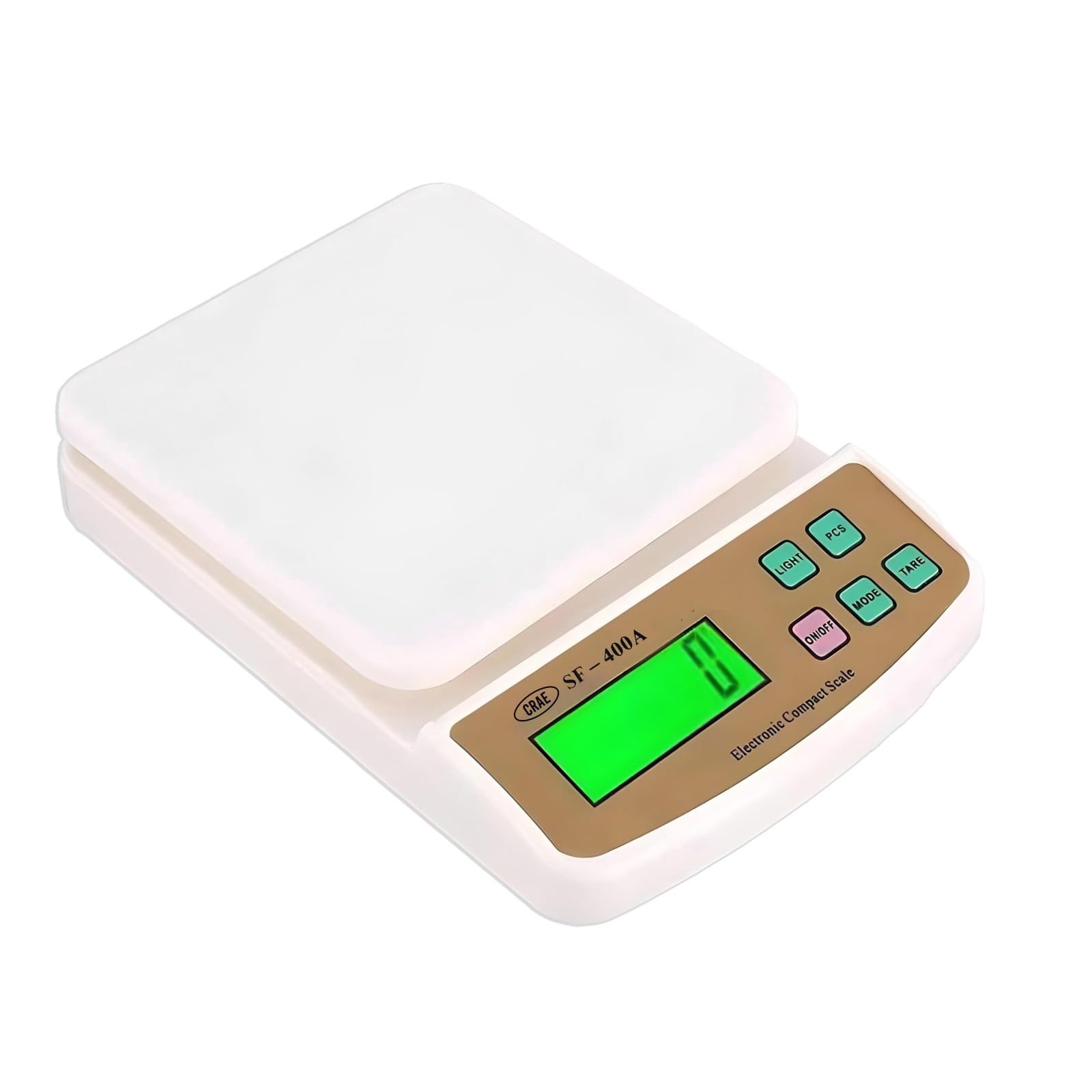 CRAE Digital Kitchen Food Weighing Scale For Healthy Living, Home Baking, Cooking, Balanced Diet & Fertilizer Measurement | Weighing Scale With Digital Display SF 400 10Kg x 1gms (SF-400A_WHT)