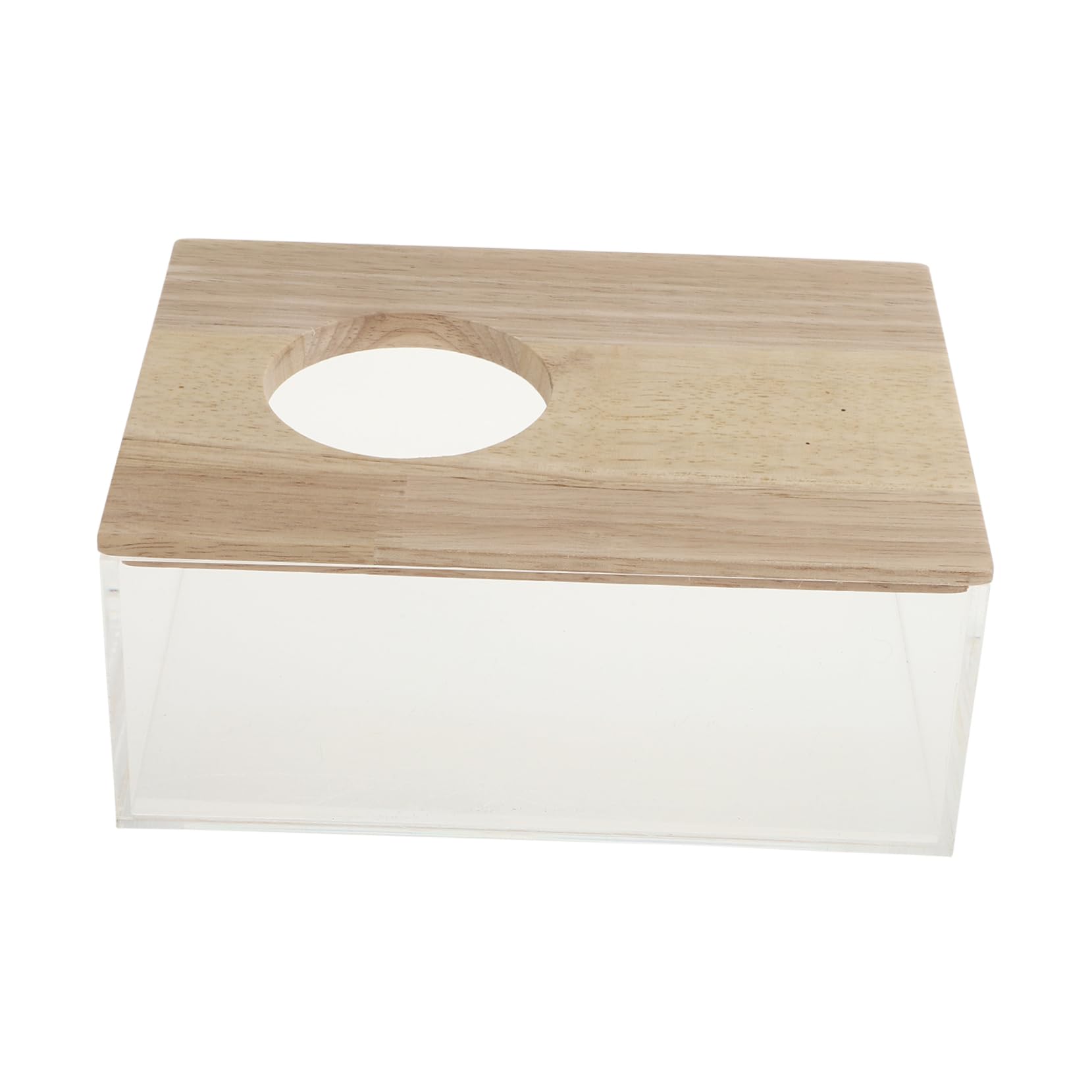 TOYANDONA Transparente aus Acryl und Holz mit Glatter Oberfläche und Leichtem Design Hamsterbadewanne für Kleintiere im Heimtierladen und Zuhause
