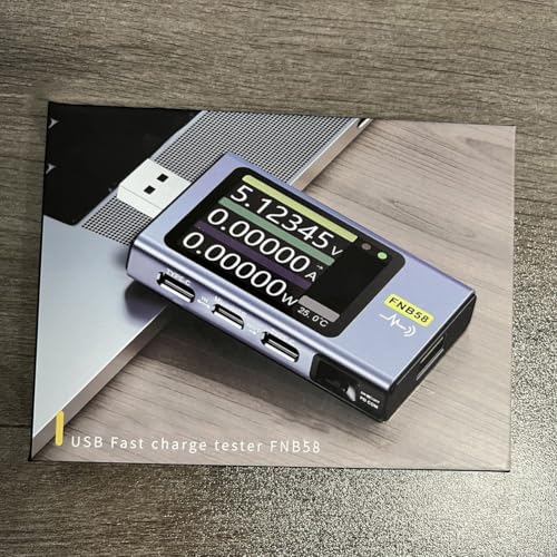 Testeur voltmètre ampèremètre Type-C FNB58 noir pour analyse précise de charge