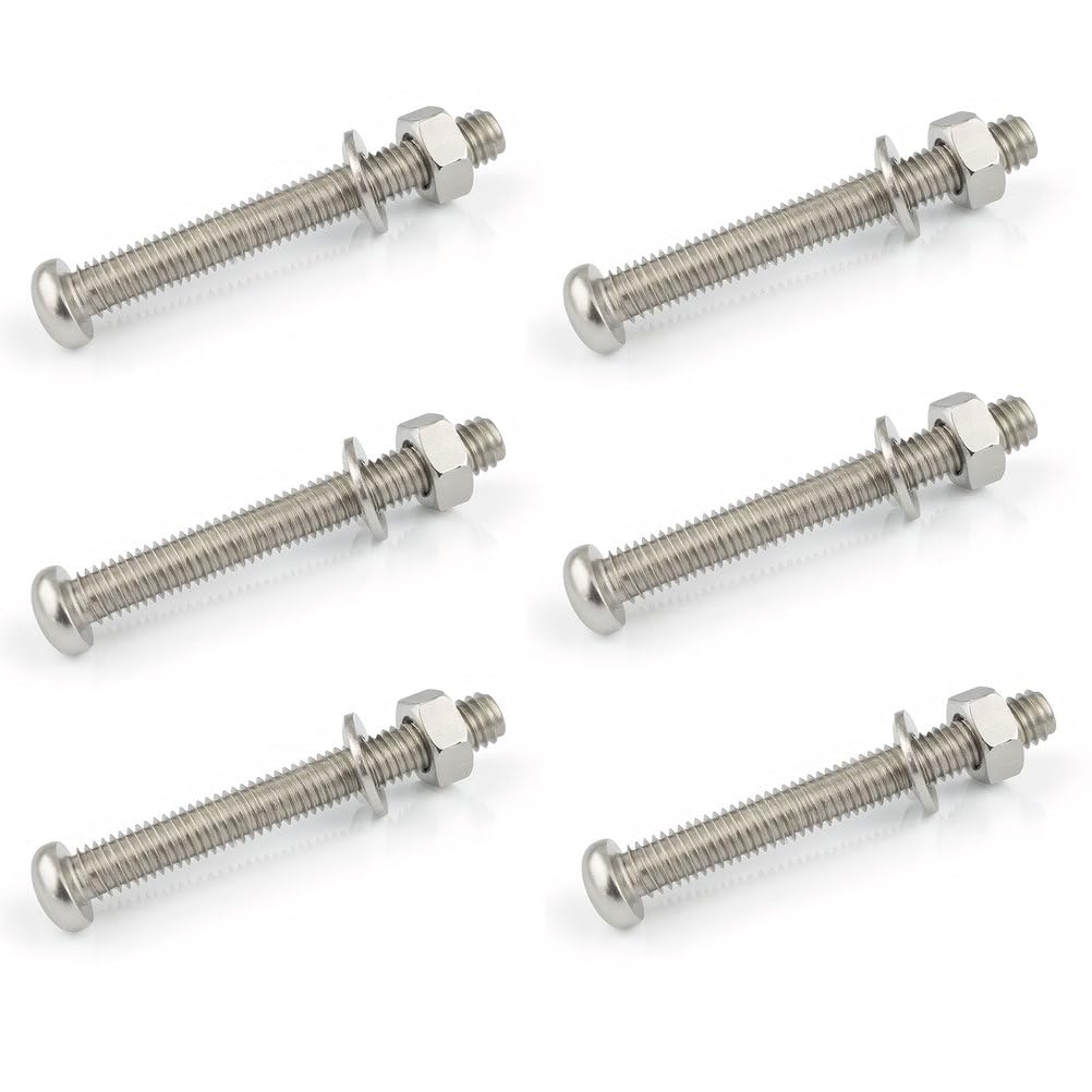 Botowi One Color 6-Pack Swimming Pools Ladder Bolts And Nuts Stainless Steel Above Ground Pool Ladders Steps Bolt Kit Pools Ladders Steps Replacement Swimming Pool Ladder Step Screws