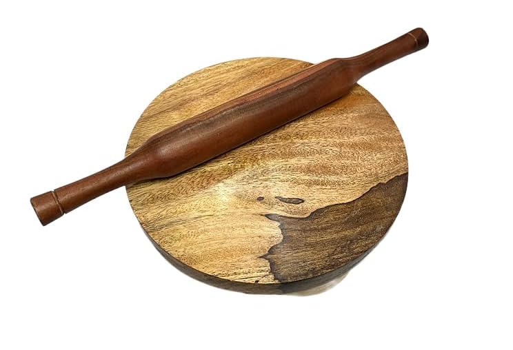 Wooden Chakla & Belan Set for Kitchen/Roti Maker Set/Puri Maker- Set of 2 Wooden