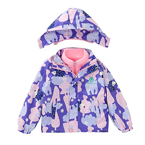 Girls Jacket 3 In 1 Detachable Liner Fleece Windproof Waterproof Lightweigt Coat With Hood4