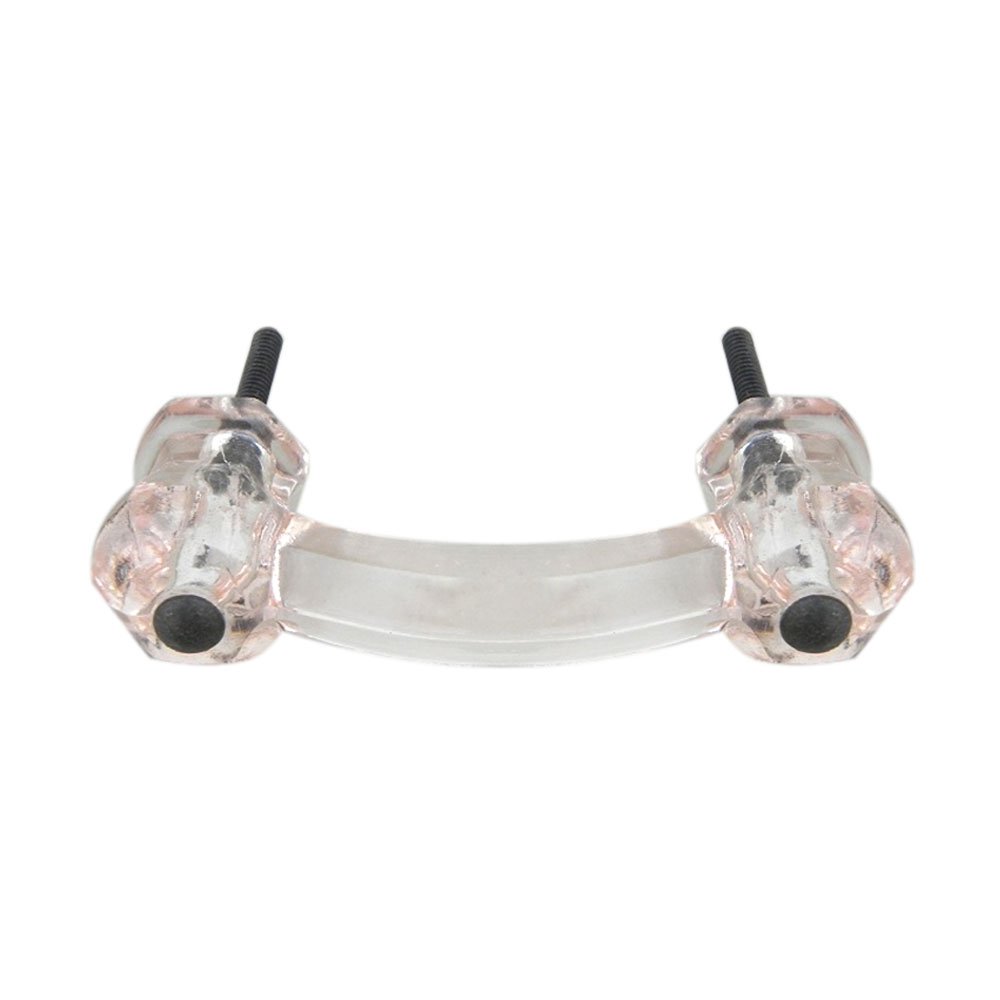 Indian-Shelf 1 Pack Glass Pink Decorative Drawer Pulls Solid Unique Cabinet Handles for Door Dresser GH-09