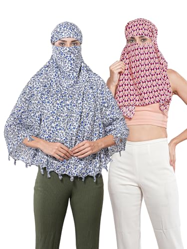 Image of Multipurpose Mask Cum Scarf for Women Cotton I Face Cover for Women I Sun Protection and Summer Wear Scarf