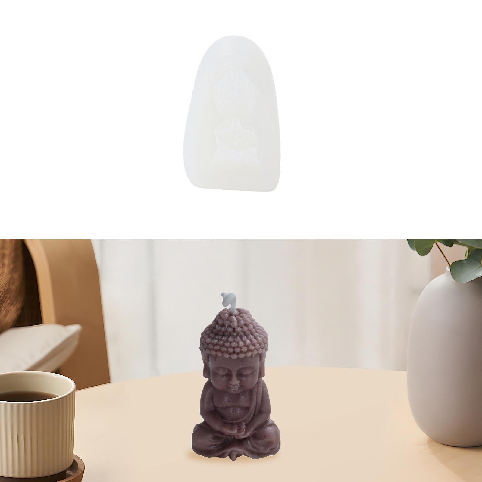 3 Candele in Silicone, Modello per La Creazione di Candele, Progetto Fai Da Te, Decorazione per La Casa, Figura in Gesso Fatta a Mano, Figura di Buddh, 6 pezzi