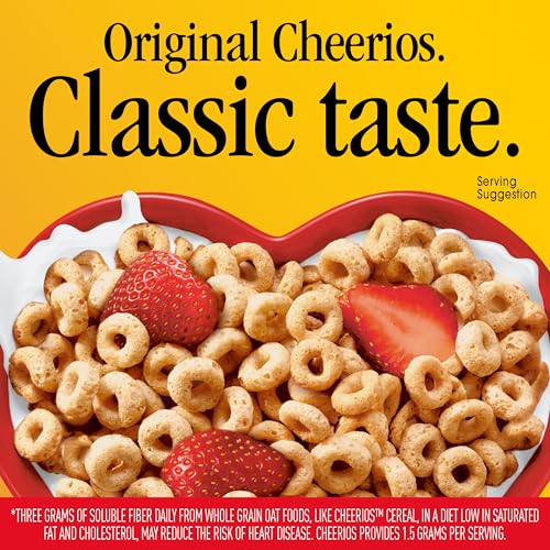 Image of Cheerios, Heart Healthy Gluten Free Breakfast Cereal, Mega Size, 24 oz