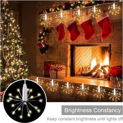 Image of Desidiya 12 Bright Starbursts Design Sparkle 10 feet LED Light with USB Operated for Diwali Decoration Christmas, Wedding, Party, Home, Patio Lawn Warm White