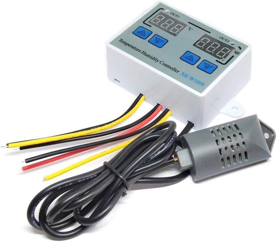 Intelligent Digital Display Temperature Humidity Controller, 0-100°C & 0-100% RH Range, 2200W Load Capacity, 10A Output, for Greenhouses Farms Aquariums Cold Storage Industrial Environments