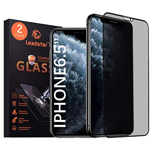 LEADSTAR 2Pack Compatible with IPhone 11 Pro Max IPhone XS Max Privacy Screen Protector 6.5 Inch Premium 3D Touch Anti Spy Tempered Glass Screen Protector for IPhone 11 Pro Max 2019