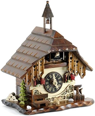 Reloj de cuco de madera auténtica, funciona con pilas, mecanismo ...