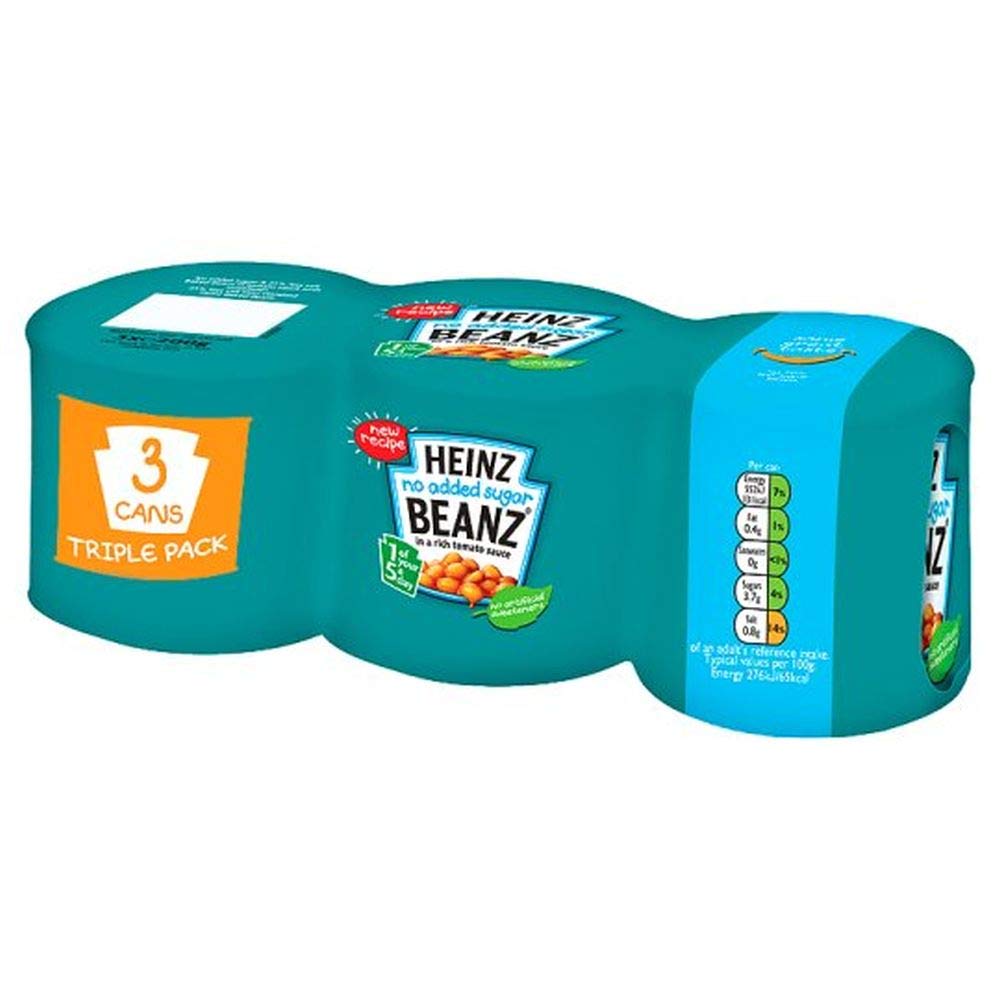 HEINZ Beanz No Added Sugar 3 x 200g