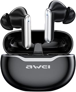 AWEI T50 Wireless Bluetooth Earbuds - Noise Cancelling Earbuds for iPhone and Android - Waterproof and Gaming Earbuds with Microphone - Noise Canceling Earbuds Wireless