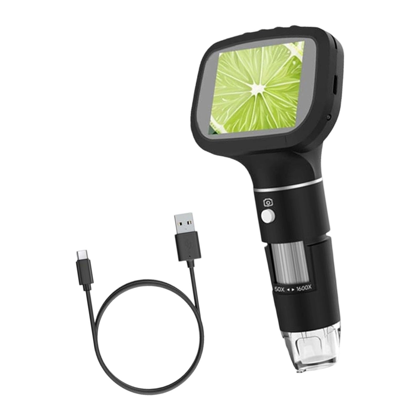 Microscopio digital de mano con cámara de 200 MP y luz LED ajustable, fácil de transportar para observación detallada, microscopio USB con pantalla