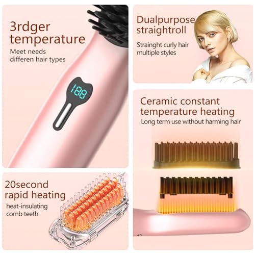 Cepillo alisador para cabello sin cable miniatura 6