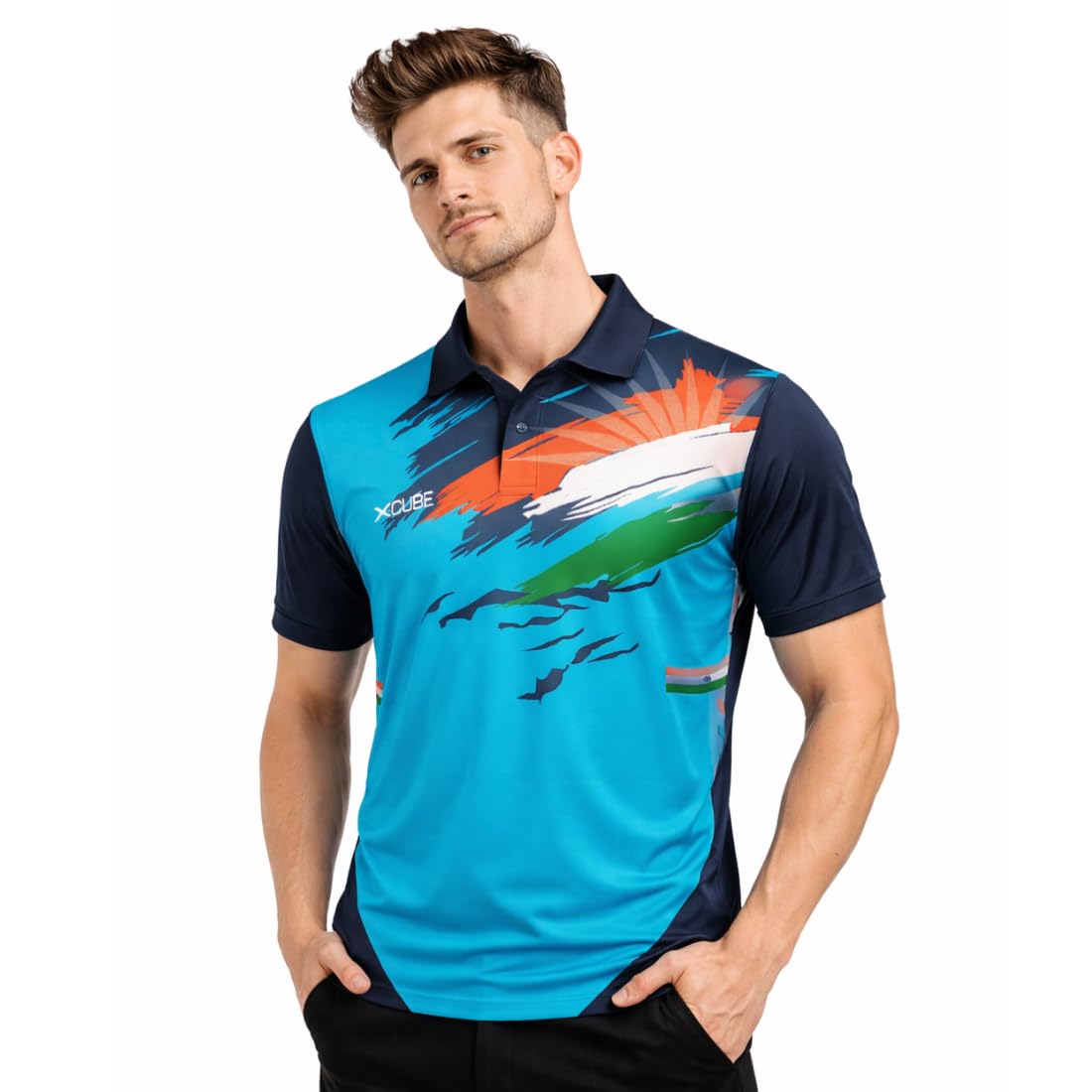 xcube Men's Athletic Polo T-Shirt, Indian Print Graphic Design, Performance Sports Wear-picture-24