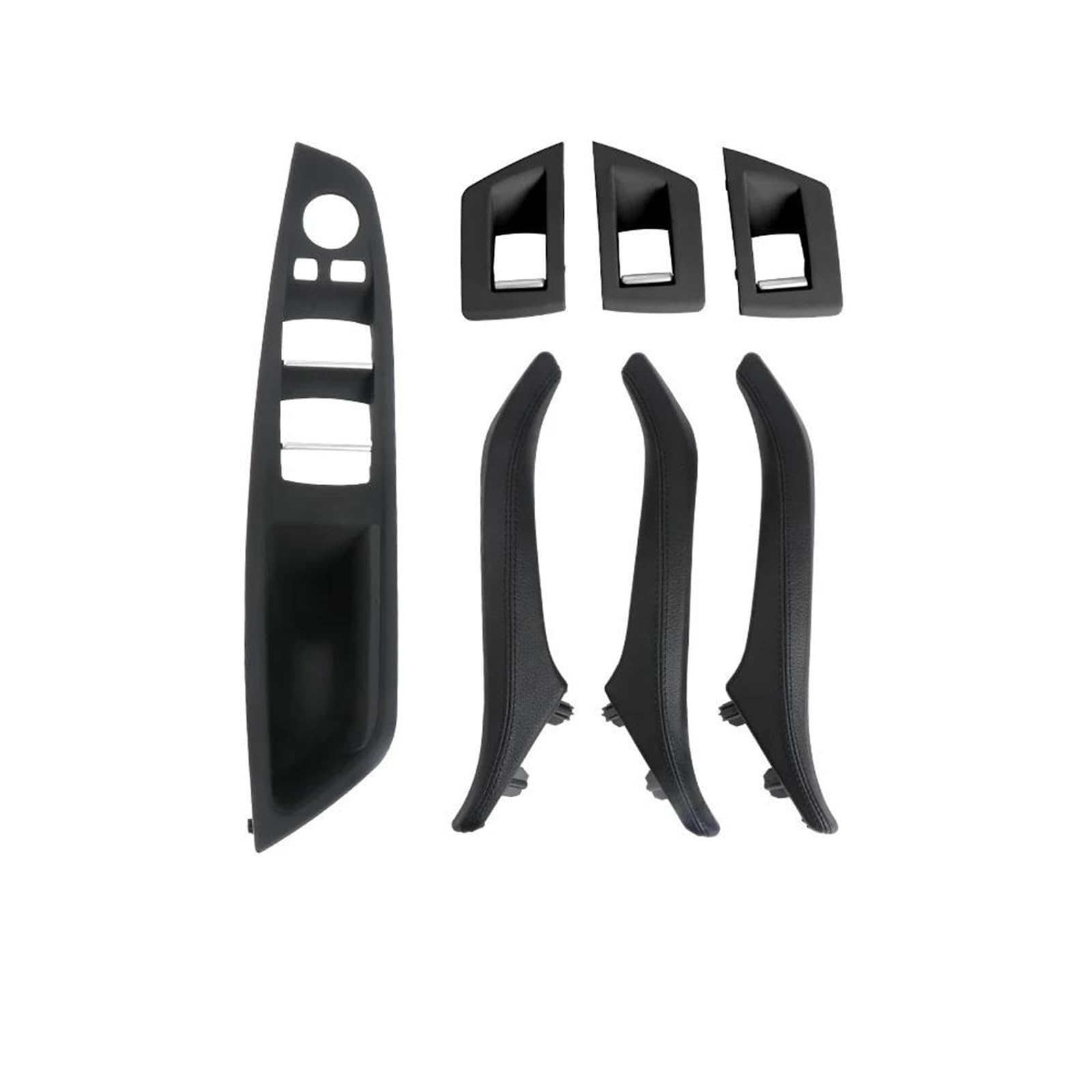 NOHEEU RHD Car Interior Door Leather Handle Assembly Sets for BMW5 Series F10 F11 520 523 525 528 530i(LHD Black7)