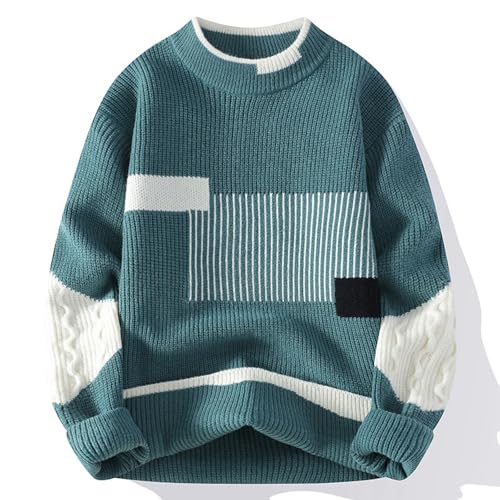 Men Oversized Crewneck Knitted Sweater Pullover 2025 Vintage Fall Winter Sweaters Tops2