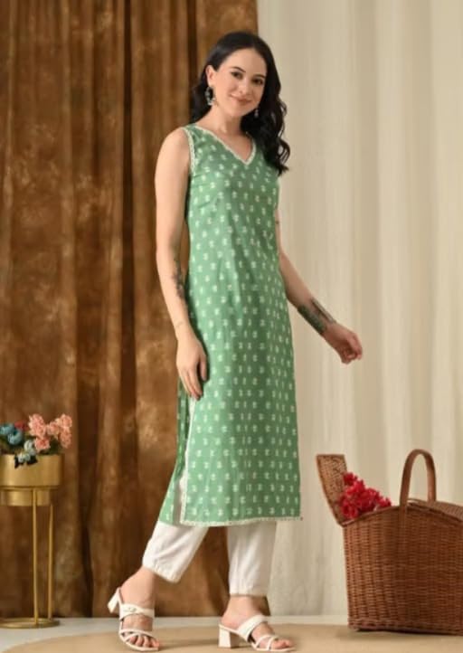Image of Floral Printed Kurta, Full Sleeve
