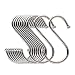 WOVTE Stainless Steel S Shaped Silver Tone Polished Plating Hanging Hooks for Kitchen, Bathroom, Bedroom and Office Pack of 20