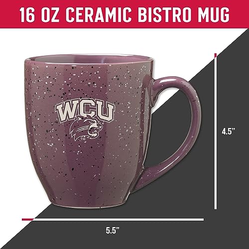 Image of Rico Industries NCAA Western Carolina Catamounts Purple Personalized 16 oz Team Color Laser Engraved Speckled Ceramic Coffee Mug