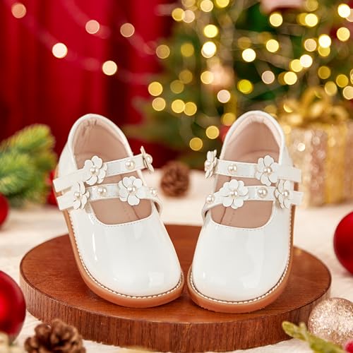 Image of Kiderence Toddler Girl Mary Jane School Uniform Dress Shoes Oxford Flats