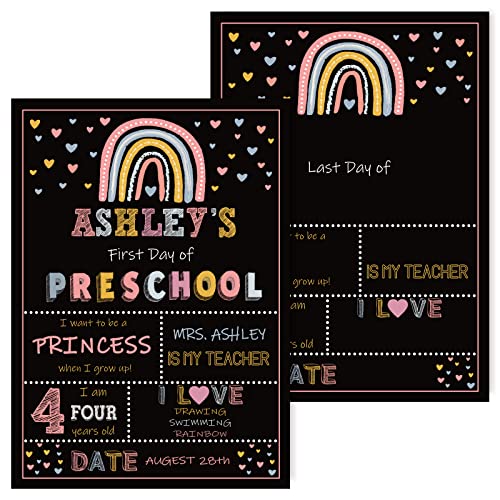 Whaline First and Last Day of School Chalkboard Double-Sided Boho...