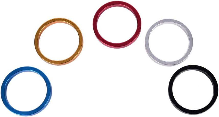 Bike Headset 4Pcs/Set Aluminum 5mm 28.6mm Cap for Cycling Fork Washer Alloy Headset Stem Spacer Road Bike Headset Bearings(Red)