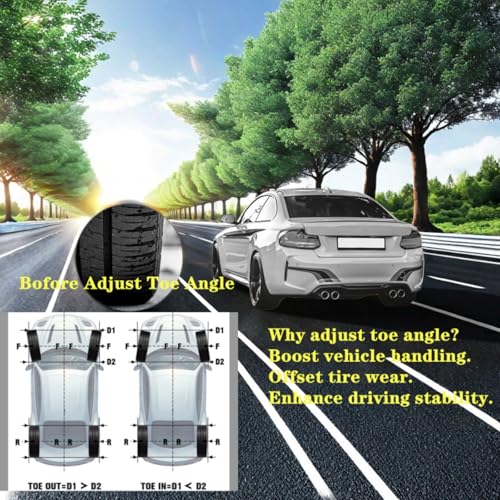 Image of Military-Grade Stainless Steel Wheel Alignment Tool with Anti-Slip Slots, Toe Alignment Plate for Jeep /Truck /SUV /UTV,Solo Operation & Wall Storage Included