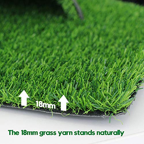 WarmShe 0.7inch Realistic Indoor/Outdoor Artificial Grass/Turf Synthetic Drainage Holes Pet Faux Grass Astro Rug Carpet 4FTX6FT Indoor Outdoor Balcony - Image 3