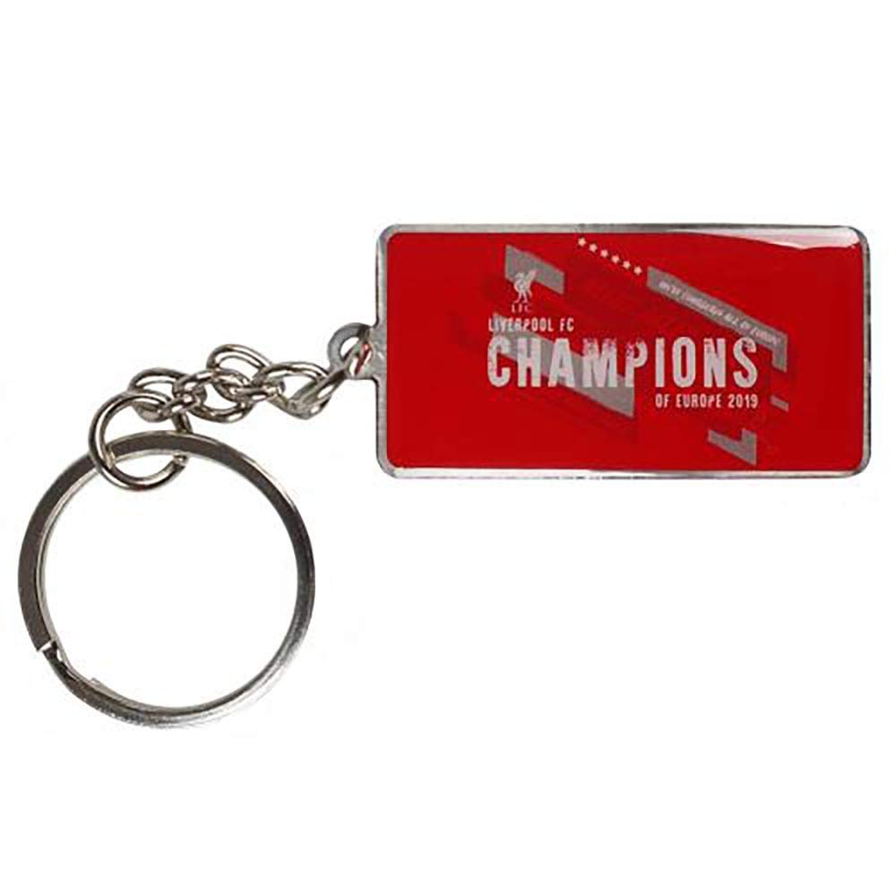 Official Red Licensed Liverpool F.c - Metal Keyring (Champions Of Europe)